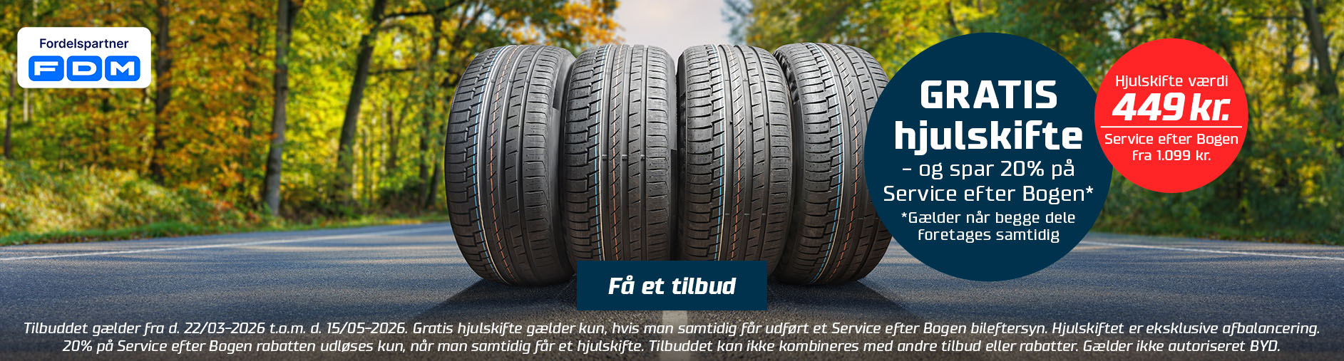 Service efter Bogen plus gratis hjulskifte