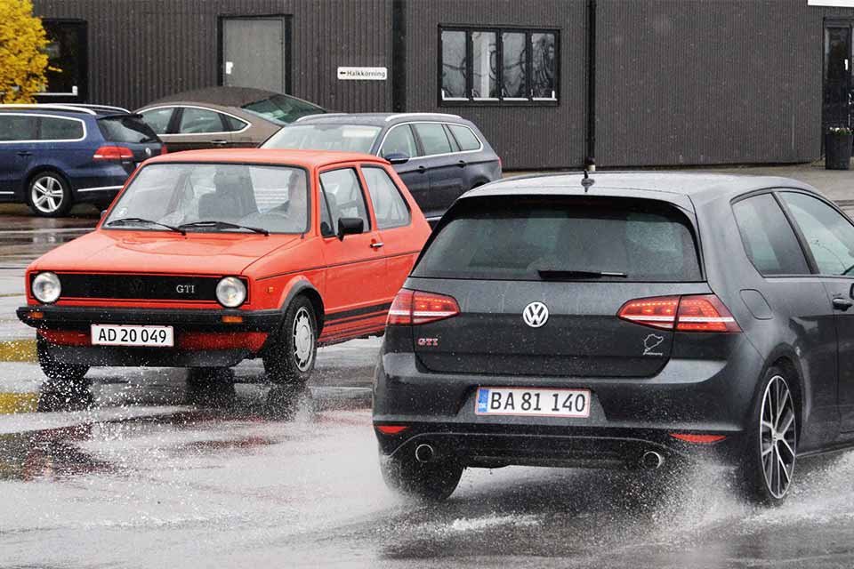 Gammel og ny VW Golf GTI