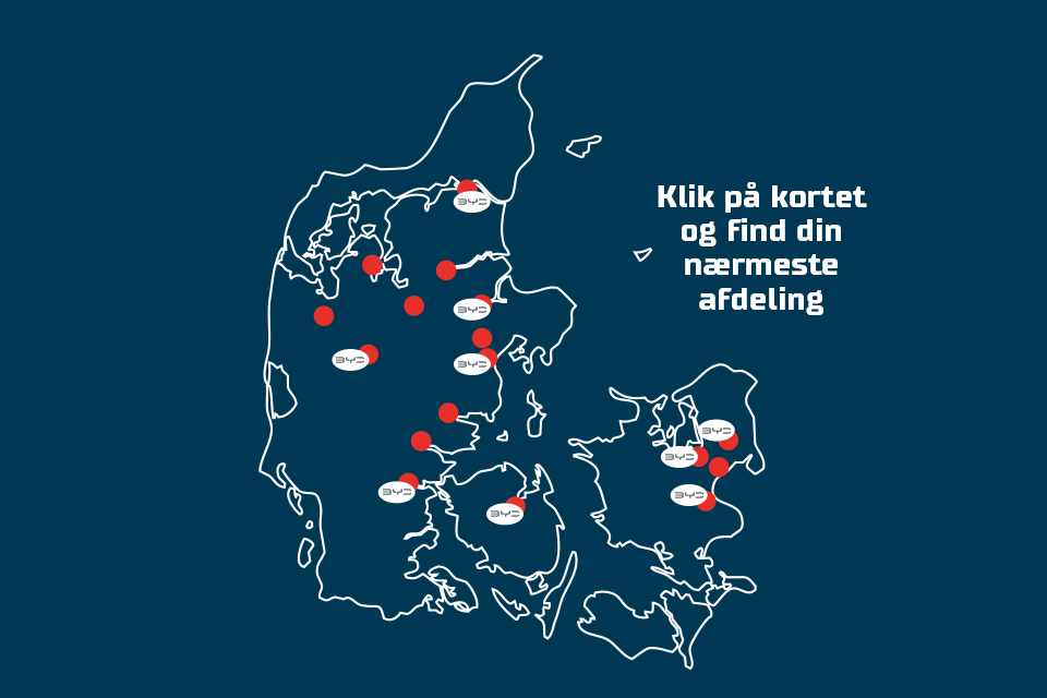 Kort over Skorstensgaard afdelinger