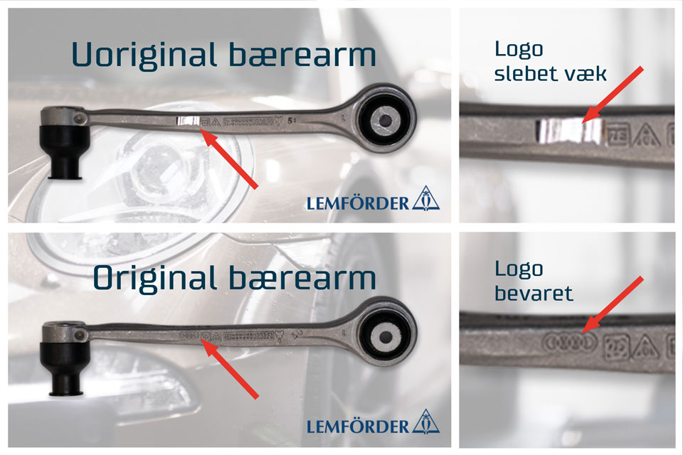 Uoriginal bærearm vs Original bærearm
